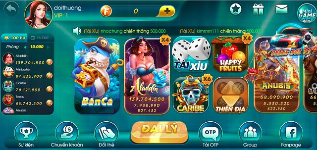 Giao diện cổng game đổi thưởng Fapclub