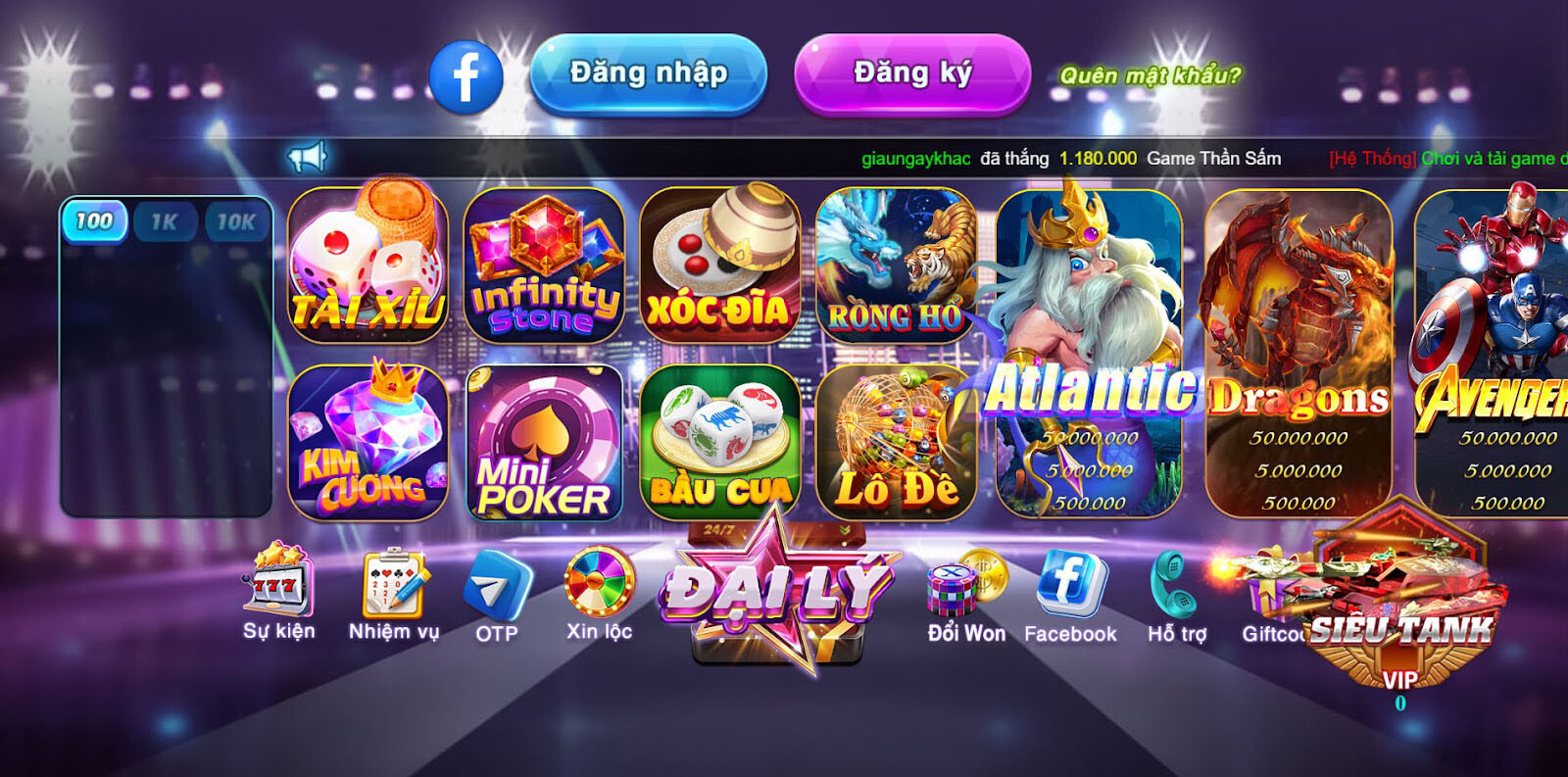 Giao diện cổng game đổi thưởng Won99 Club