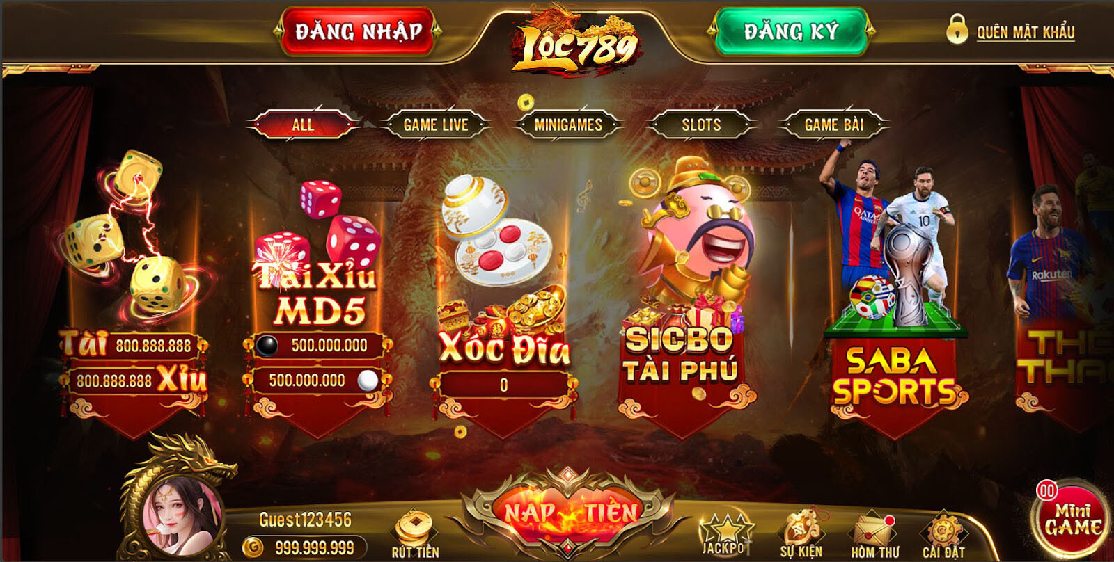 Giao diện cổng game Loc789 Club