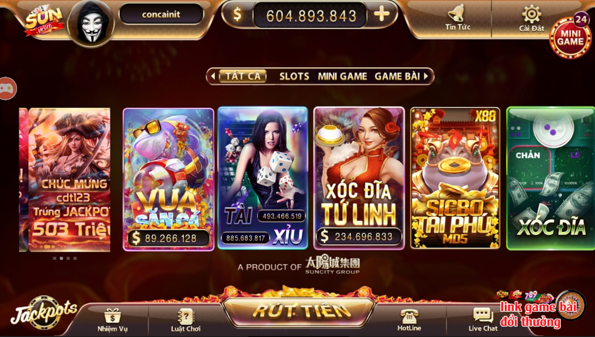 Những sản phẩm game có mặt tại cổng game