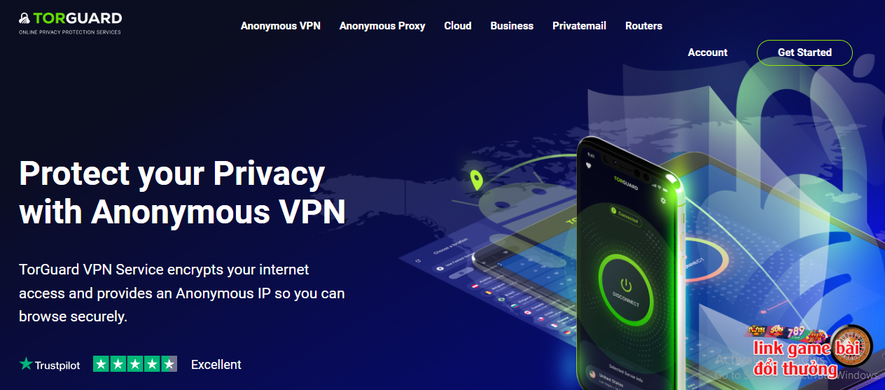 Truy cập vào trang web chính thức của phần mềm TorGuard VPN